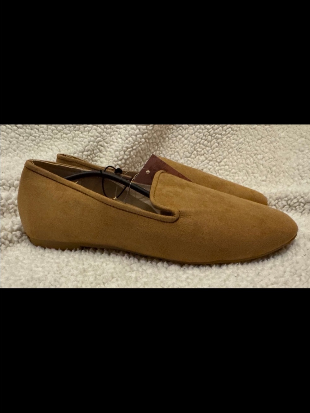 Suede Slip-On Loafers in Camel Brown size 6